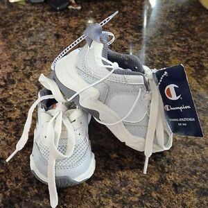 Champion Kids White and Gray Sneakers